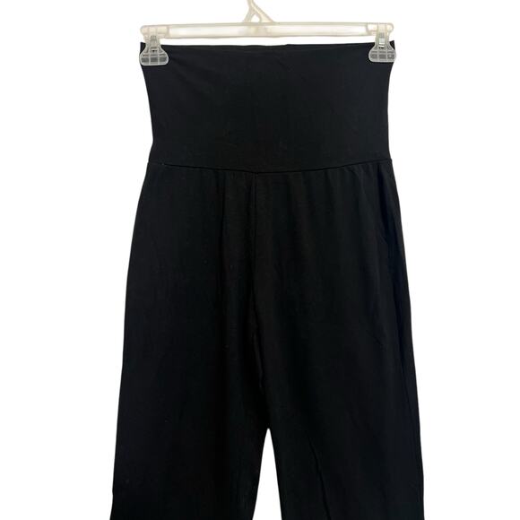 Final Touch Flared Lounge Pants Long Sleeve Cropped Shirt Set Size Small Black - Picture 5 of 6